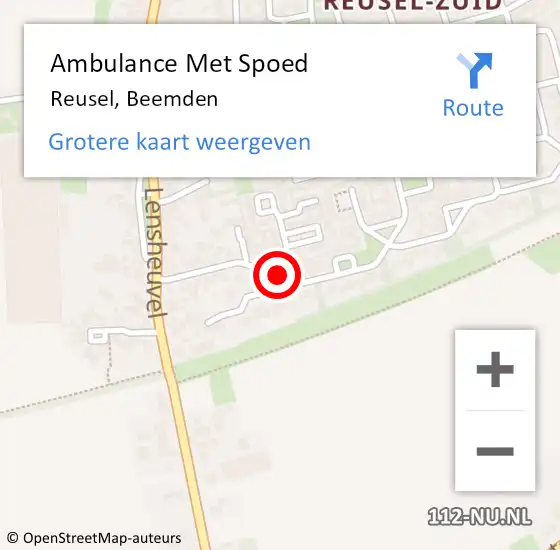 Locatie op kaart van de 112 melding: Ambulance Met Spoed Naar Reusel, Beemden op 3 juni 2019 23:12
