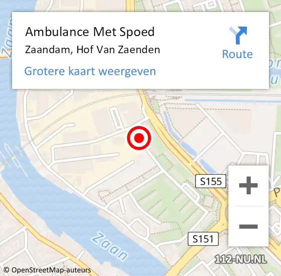 Locatie op kaart van de 112 melding: Ambulance Met Spoed Naar Zaandam, Hof van Zaenden op 3 juni 2019 23:36