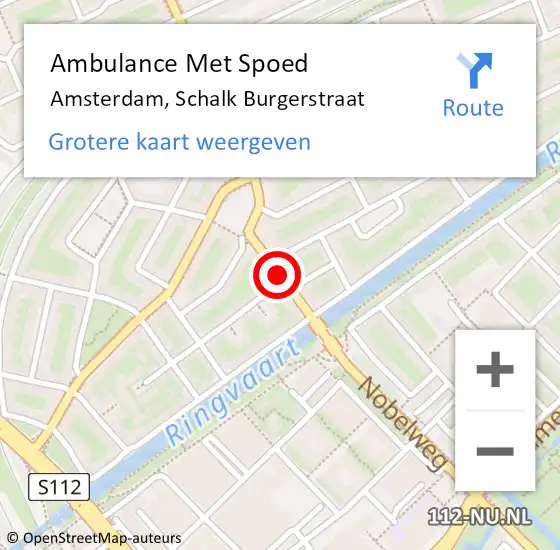 Locatie op kaart van de 112 melding: Ambulance Met Spoed Naar Amsterdam, Schalk Burgerstraat op 4 juni 2019 17:48