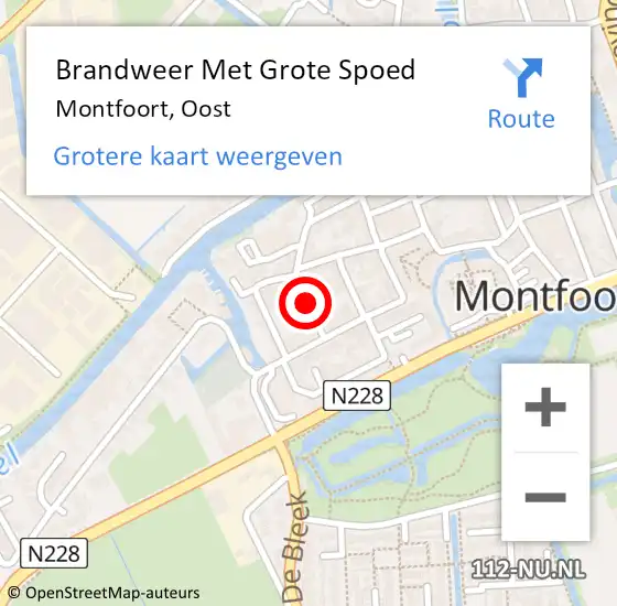 Locatie op kaart van de 112 melding: Brandweer Met Grote Spoed Naar Montfoort, Oost op 4 juni 2019 18:11