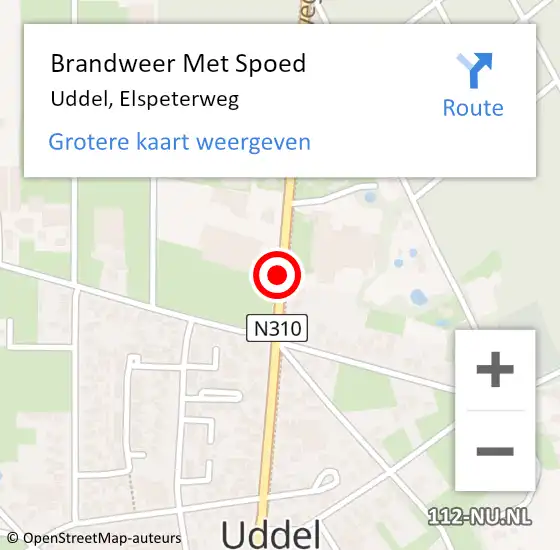 Locatie op kaart van de 112 melding: Brandweer Met Spoed Naar Uddel, Elspeterweg op 4 juni 2019 22:50