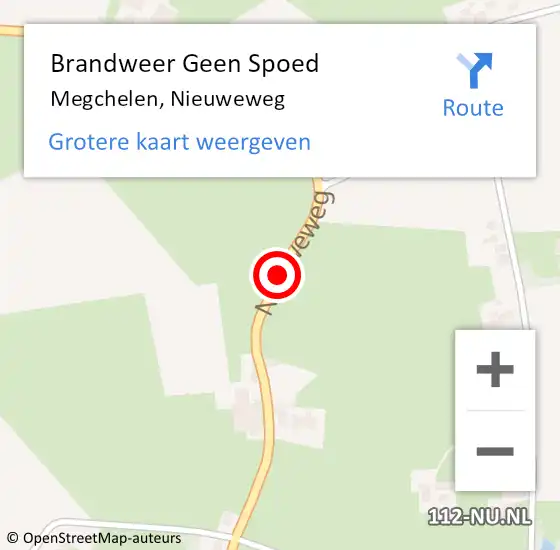 Locatie op kaart van de 112 melding: Brandweer Geen Spoed Naar Megchelen, Nieuweweg op 5 juni 2019 01:14