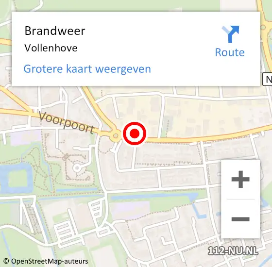 Locatie op kaart van de 112 melding: Brandweer Vollenhove op 5 juni 2019 01:21