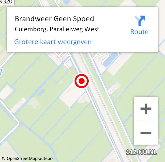 Locatie op kaart van de 112 melding: Brandweer Geen Spoed Naar Culemborg, Parallelweg West op 5 juni 2019 01:41