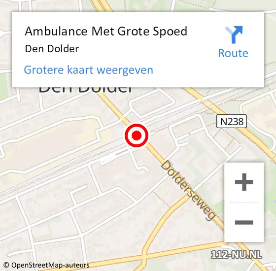 Locatie op kaart van de 112 melding: Ambulance Met Grote Spoed Naar Den Dolder op 5 juni 2019 03:18