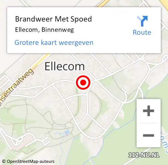 Locatie op kaart van de 112 melding: Brandweer Met Spoed Naar Ellecom, Binnenweg op 5 juni 2019 04:49