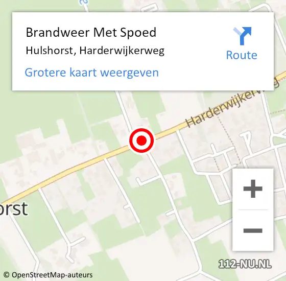Locatie op kaart van de 112 melding: Brandweer Met Spoed Naar Hulshorst, Harderwijkerweg op 5 juni 2019 10:56