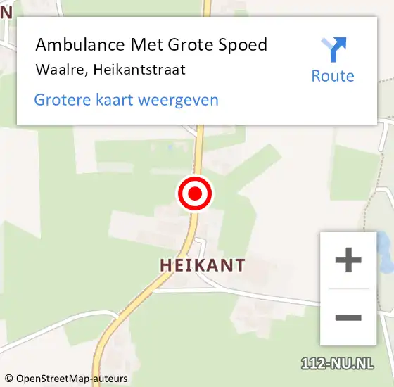 Locatie op kaart van de 112 melding: Ambulance Met Grote Spoed Naar Waalre, Heikantstraat op 5 juni 2019 13:13