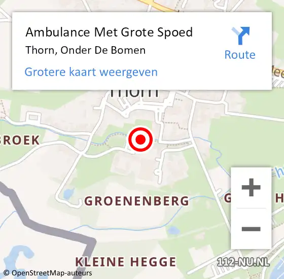 Locatie op kaart van de 112 melding: Ambulance Met Grote Spoed Naar Thorn, Onder De Bomen op 5 juni 2019 14:39
