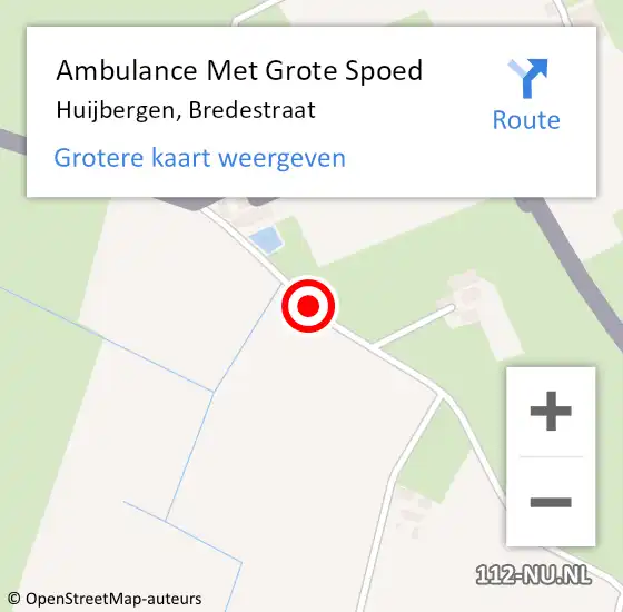 Locatie op kaart van de 112 melding: Ambulance Met Grote Spoed Naar Huijbergen, Bredestraat op 5 juni 2019 15:27