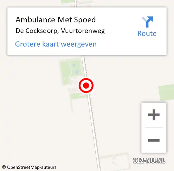 Locatie op kaart van de 112 melding: Ambulance Met Spoed Naar De Cocksdorp, Vuurtorenweg op 5 juni 2019 18:49