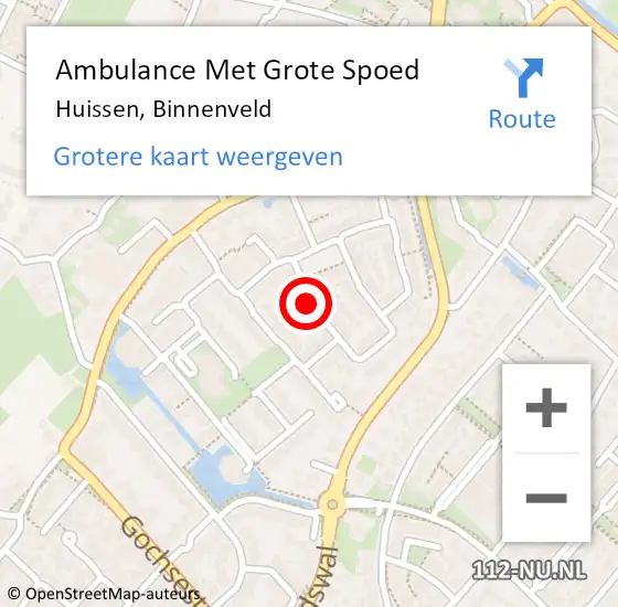 Locatie op kaart van de 112 melding: Ambulance Met Grote Spoed Naar Huissen, Binnenveld op 5 juni 2019 21:44