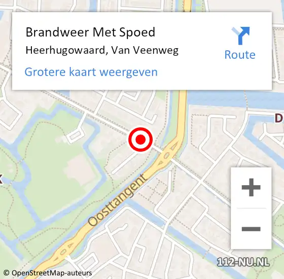 Locatie op kaart van de 112 melding: Brandweer Met Spoed Naar Heerhugowaard, Van Veenweg op 6 juni 2019 01:47
