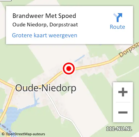 Locatie op kaart van de 112 melding: Brandweer Met Spoed Naar Oude Niedorp, Dorpsstraat op 6 juni 2019 02:17
