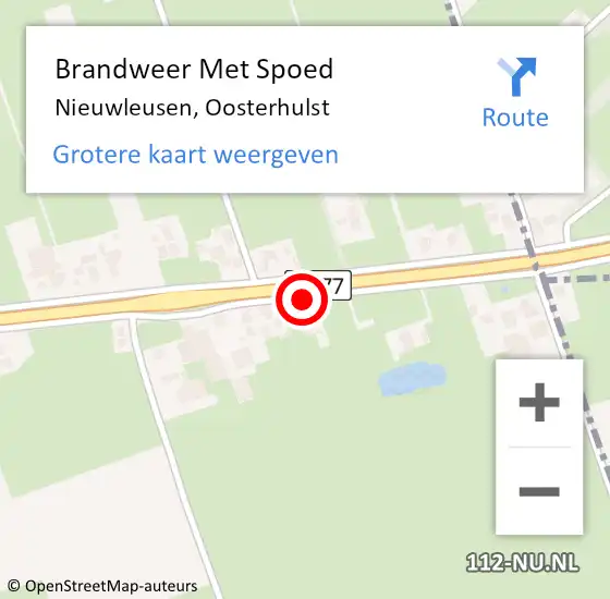 Locatie op kaart van de 112 melding: Brandweer Met Spoed Naar Nieuwleusen, Oosterhulst op 6 juni 2019 02:28
