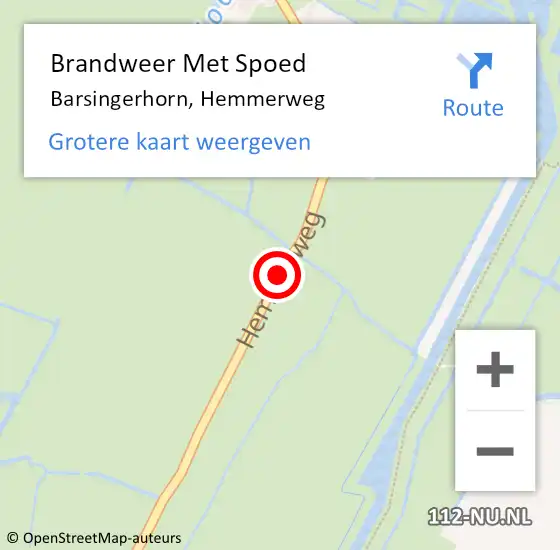 Locatie op kaart van de 112 melding: Brandweer Met Spoed Naar Barsingerhorn, Hemmerweg op 6 juni 2019 03:43