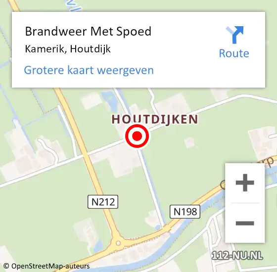 Locatie op kaart van de 112 melding: Brandweer Met Spoed Naar Kamerik, Houtdijk op 6 juni 2019 05:10