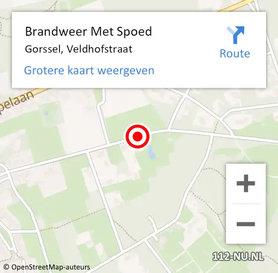 Locatie op kaart van de 112 melding: Brandweer Met Spoed Naar Gorssel, Veldhofstraat op 6 juni 2019 06:22