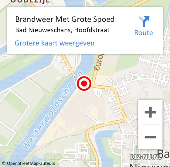 Locatie op kaart van de 112 melding: Brandweer Met Grote Spoed Naar Bad Nieuweschans, Hoofdstraat op 6 juni 2019 08:06