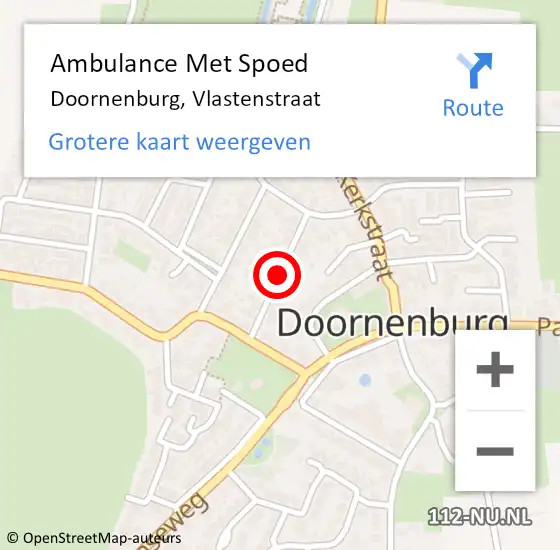 Locatie op kaart van de 112 melding: Ambulance Met Spoed Naar Doornenburg, Vlastenstraat op 6 juni 2019 08:23