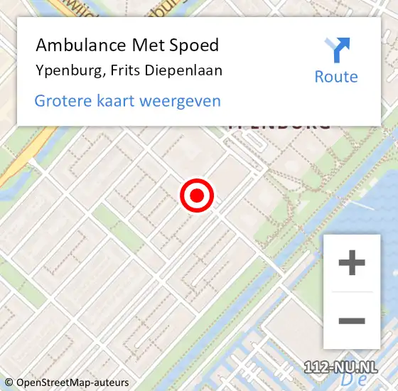 Locatie op kaart van de 112 melding: Ambulance Met Spoed Naar Ypenburg, Frits Diepenlaan op 6 juni 2019 11:06