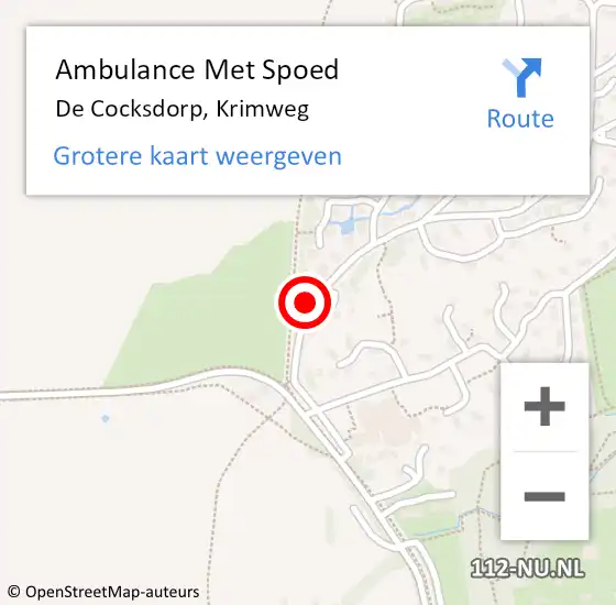 Locatie op kaart van de 112 melding: Ambulance Met Spoed Naar De Cocksdorp, Krimweg op 6 juni 2019 12:06