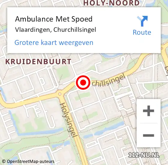 Locatie op kaart van de 112 melding: Ambulance Met Spoed Naar Vlaardingen, Churchillsingel op 6 juni 2019 14:09