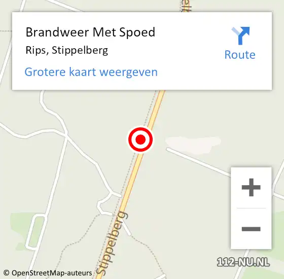 Locatie op kaart van de 112 melding: Brandweer Met Spoed Naar Rips, Stippelberg op 3 april 2014 14:34