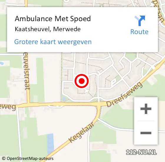 Locatie op kaart van de 112 melding: Ambulance Met Spoed Naar Kaatsheuvel, Merwede op 6 juni 2019 17:16