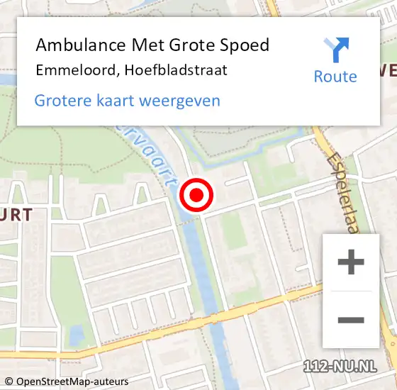 Locatie op kaart van de 112 melding: Ambulance Met Grote Spoed Naar Emmeloord, Hoefbladstraat op 6 juni 2019 18:07