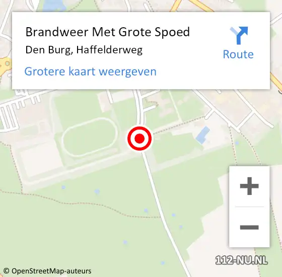 Locatie op kaart van de 112 melding: Brandweer Met Grote Spoed Naar Den Burg, Haffelderweg op 6 juni 2019 19:44