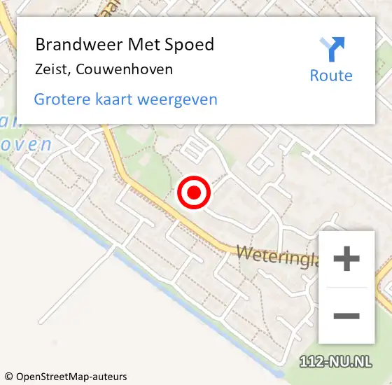 Locatie op kaart van de 112 melding: Brandweer Met Spoed Naar Zeist, Couwenhoven op 6 juni 2019 21:31