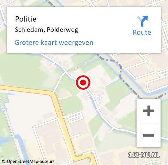 Locatie op kaart van de 112 melding: Politie Schiedam, Polderweg op 7 juni 2019 07:31