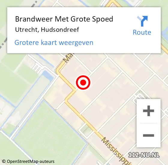 Locatie op kaart van de 112 melding: Brandweer Met Grote Spoed Naar Utrecht, Hudsondreef op 7 juni 2019 09:43