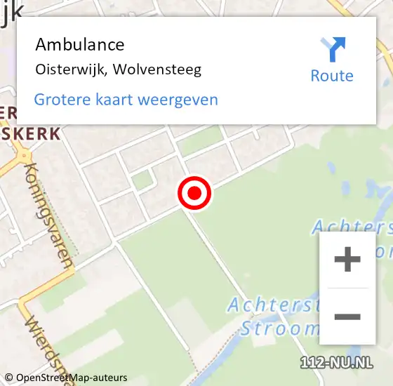 Locatie op kaart van de 112 melding: Ambulance Oisterwijk, Wolvensteeg op 7 juni 2019 10:00