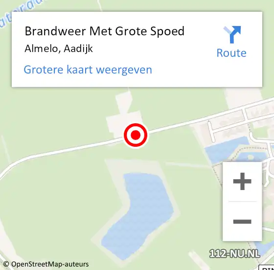 Locatie op kaart van de 112 melding: Brandweer Met Grote Spoed Naar Almelo, Aadijk op 7 juni 2019 11:49