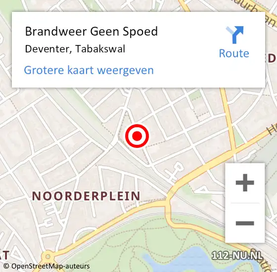 Locatie op kaart van de 112 melding: Brandweer Geen Spoed Naar Deventer, Tabakswal op 7 juni 2019 12:49