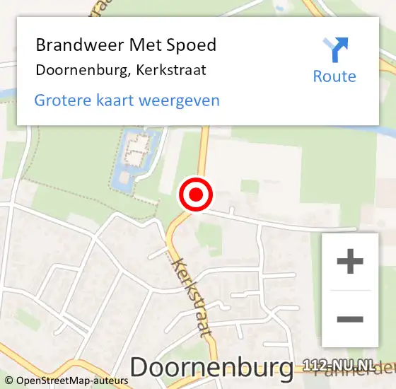 Locatie op kaart van de 112 melding: Brandweer Met Spoed Naar Doornenburg, Kerkstraat op 7 juni 2019 13:03