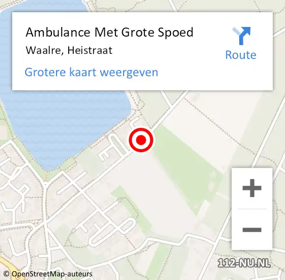 Locatie op kaart van de 112 melding: Ambulance Met Grote Spoed Naar Waalre, Heistraat op 7 juni 2019 13:46