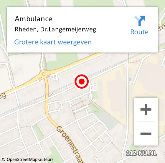 Locatie op kaart van de 112 melding: Ambulance Rheden, Dr.Langemeijerweg op 7 juni 2019 17:45