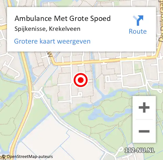 Locatie op kaart van de 112 melding: Ambulance Met Grote Spoed Naar Spijkenisse, Krekelveen op 7 juni 2019 19:04
