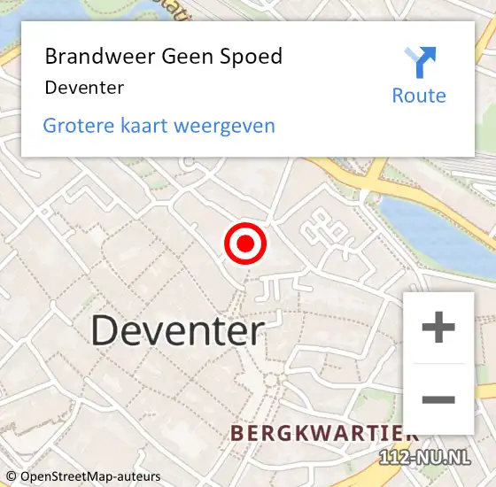 Locatie op kaart van de 112 melding: Brandweer Geen Spoed Naar Deventer op 8 juni 2019 03:54