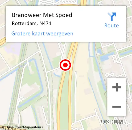 Locatie op kaart van de 112 melding: Brandweer Met Spoed Naar Rotterdam, N471 op 8 juni 2019 03:54