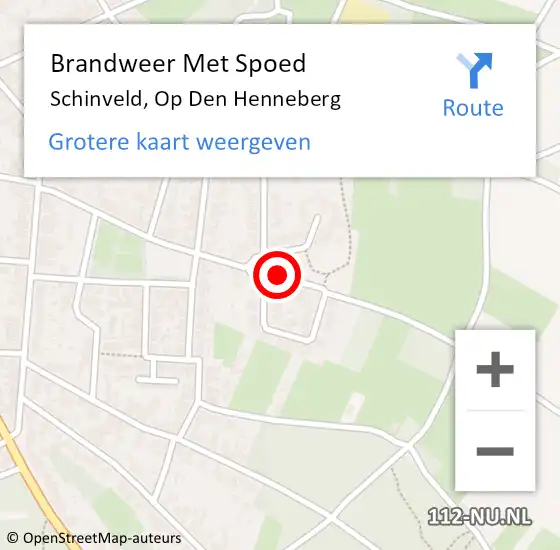 Locatie op kaart van de 112 melding: Brandweer Met Spoed Naar Schinveld, Op Den Henneberg op 8 juni 2019 05:30