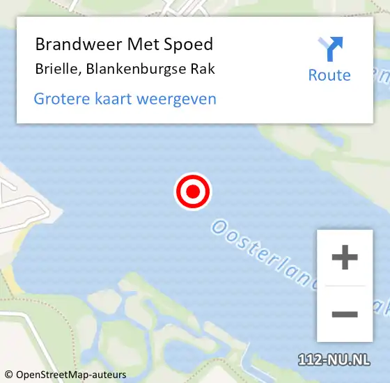 Locatie op kaart van de 112 melding: Brandweer Met Spoed Naar Brielle, Blankenburgse Rak op 8 juni 2019 07:04