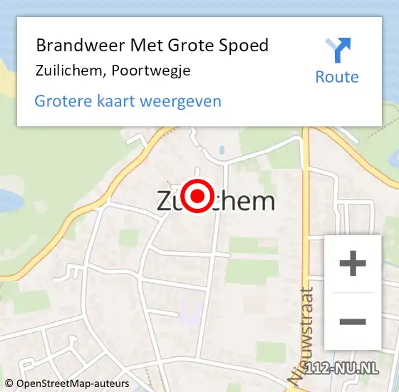 Locatie op kaart van de 112 melding: Brandweer Met Grote Spoed Naar Zuilichem, Poortwegje op 8 juni 2019 08:31
