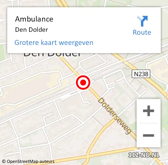 Locatie op kaart van de 112 melding: Ambulance Den Dolder op 8 juni 2019 12:35