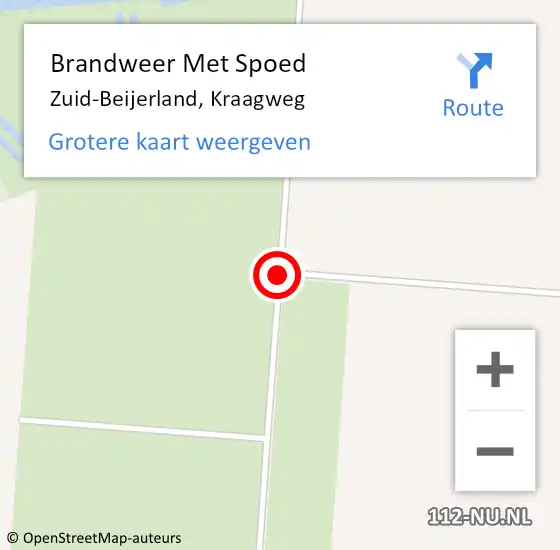 Locatie op kaart van de 112 melding: Brandweer Met Spoed Naar Zuid-Beijerland, Kraagweg op 8 juni 2019 13:37
