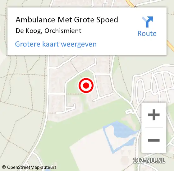 Locatie op kaart van de 112 melding: Ambulance Met Grote Spoed Naar De Koog, Orchismient op 8 juni 2019 14:50