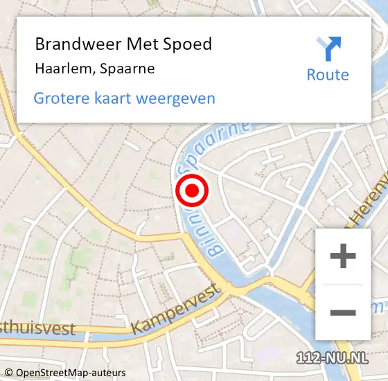 Locatie op kaart van de 112 melding: Brandweer Met Spoed Naar Haarlem, Spaarne op 8 juni 2019 14:59